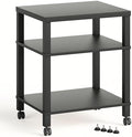 3-Tier Printer Stand with Wheels, Large Under Desk Rolling Cart for Office Storage, Heavy Duty Machine Stand with Adjustable Shelf, 22.04"x17.71"x26.54", Black by Unknown