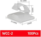 20PCS Cable Organizer Clamp Self Adhesive Wire Clip Tie Fixer Mounting Desk Line Holder Management Fastener for Car Storage(WCC-2 White 100Pcs) - Image 2