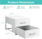 BOLUO Stackable Storage Drawers Narrow Closet Organizers and Storage Fabric White 2 Drawer Dresser for Bedroom 2 Packs Modern - Image 3