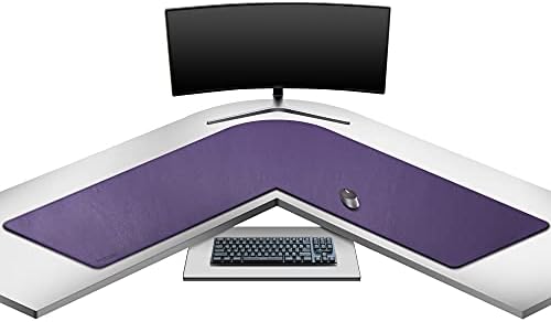 Mydours L-Shape Desk Pad, 54" x 54" x 16" PU Leather Corner Mat, Purple by Mydours