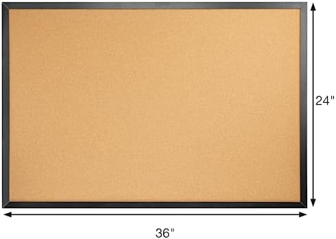OWLKELA Cork Board, 24" x 36", Black Framed - Image 2