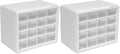 Akro-Mils 16-Drawer Plastic Drawer Storage Cabinet for Garage Organization, Beads, Makeup Organizer, Building Bricks Storage, Teacher Toolbox, 10-1/2-Inch W x 6-1/2-Inch D x 8-1/2-Inch H, 10116 White by Akro-Mils