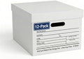 BOX USA Boxes with Lids and Handles (12-Pack) - File Storage Boxes for Office Supplies, Book Storage, Moving, and Packaging by BOXUSA