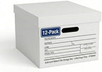 BOX USA Boxes with Lids and Handles (12-Pack) - File Storage Boxes for Office Supplies, Book Storage, Moving, and Packaging by BOXUSA
