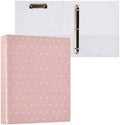 Standard View 3 Ring Binder, Light Pink Polka Dot Durable Flexible Portable Waterproof Hardcover 1.5 Inch D Rings 500-Sheet Capacity Organizer 1PC by Unknown