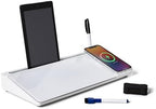 Garood Desktop Whiteboard with Wireless Charger Adapter Included Desk Buddy Charging Desktop Whiteboard Keyboard Glassboard Dry Erase Board Dry Erase Accessories 15.8X7X2 inches by GAROOD