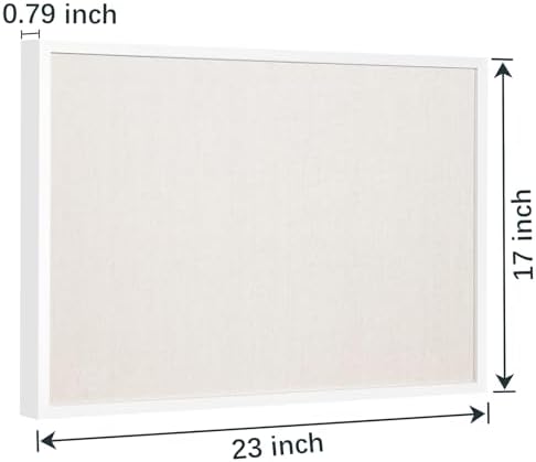 OWLKELA Linen Cork Bulletin Board, 17"x23", White Framed - Image 2