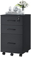 Panana 3 Drawer Wood Mobile File Cabinet, Under Desk Storage Drawers Small File Cabinet for Home Office (Black) by Panana