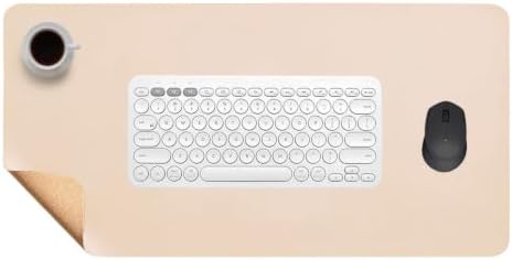 Dual-Sided Office Leather Cork Desk Mat Waterproof Non Slip Large Mouse Pad by Unknown