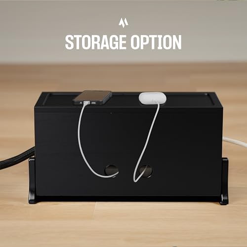 COREMINDED Extra Large Cable Management Box, Wood Cord Hider Box & Organizer for Power Strip, TV Wires & Desk Cable Storage - Image 6