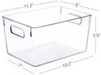 SKTEET Set of 8 Large Clear Plastic Storage Bins (8L), Storage Containers for Pantry Organization and Kitchen Storage Bins,Home Edit and Cabinet Organizers - Image 6
