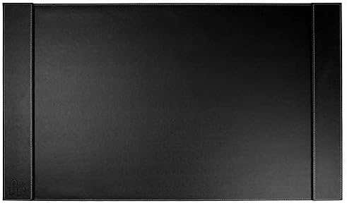 SumacLife Executive Modern Large Matte Onyx Black Leather Laptop Mat Office Desk Pad 34" x 20" with Lifting Side Rails for Blotter Paper - Image 6