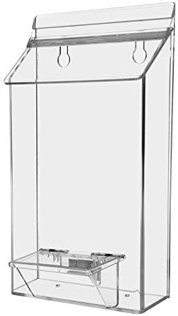 Marketing Holders Outdoor Brochure Holder with Lid Holds 6" x 9" Bifold Advertisements and 3.5" x 2" Business Cards Clear Acrylic Wall Box with Lid Includes Adhesive Strips and Take One Sticker - Image 4
