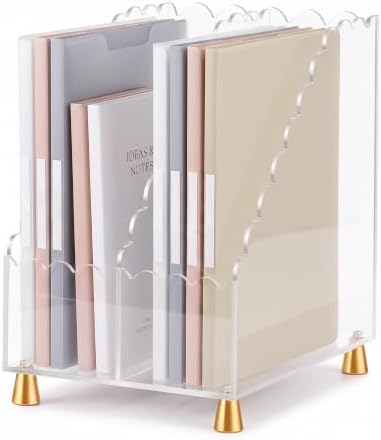 Acrylic Magazine File Holder,Scalloped Edges,Extra Wide Design by Swiscena