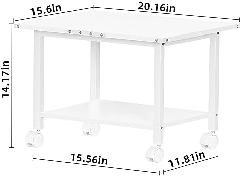 Lerliuo Under Desk Printer Stand, 2-Tier Industrial Rolling Printer Table - Image 3