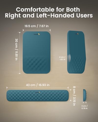 ProtoArc KMP50 Ergonomic Mouse Pad with Wrist Rest, Lycra Surface, Blue - Image 6