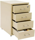 4 Drawer Vertical File Cabinet, Beige Metal File Cabinet with Lock(Yellow) by Unknown