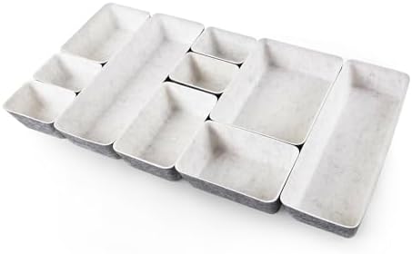 Three by Three Seattle Felt·Like·It! Felt Bins for Office, Crafts, Classroom, Living Room, Bedroom (Cream/Charcoal, 10) by ThreebyThreeSeattle