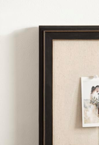 Kate and Laurel Oakhurst Rectangle Framed Linen Fabric Pinboard, 15 x 24, Black, Traditional Decorative Bulletin Board with Stepped Profile for Use as Motivational Vision Board or Wall Organization - Image 6