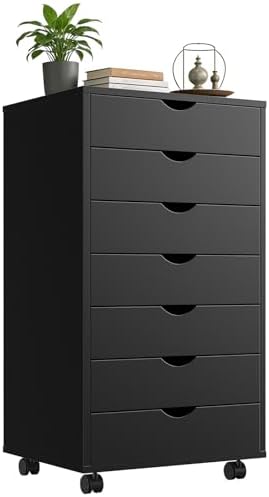 7 Drawer Mobile File Cabinet, Printer Stand with Wheels by HAPPYMONTLLC