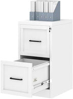 Ckzbx 2 Drawer File Cabinet with Lock, Narrow Vertical Filing Cabinet, Under Desk File Cabinets,White Metal Dresser Cabinets for Home Office,Fit Letter/A4/Legal Size File by Ckzbx