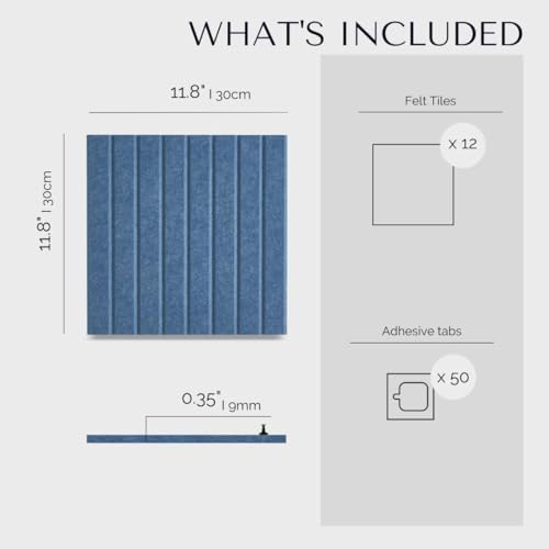 VIVELDA Large Bulletin Board 48x36- Office Wall Organizer to Replace Your Old Cork Boards for Walls for Office Decor -12-Pack Felt Wall Panels to Use in Home Office Decor, Classroom Decor (Slat Blue) - Image 5