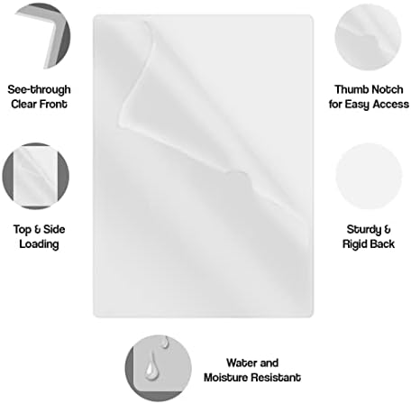 Frosted Clear Vinyl Folders, Heavy Duty Plastic Folders with Clear Front Pocket, Doctor Stuff, Letter Size L-Type Document Holder for Home, Office and Medical, Pack of 50 - Image 4