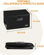 JUNDUN Index Card Holder with Lock,Collapsible Fireproof Index Card Box fits 1200 5x8-Inch Flash Cards - Business, Recipe, or Note Card Storage Boxes - Black - Image 4