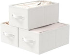 Storage Basket, Closet Organizer, 3 Pack, White, 18.5x11x7.9 In by Unknown