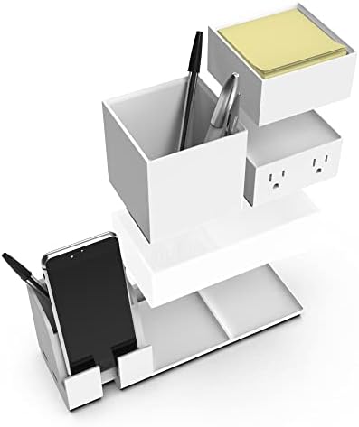 Bostitch Office Konnect Desk Organizer Charging Station, 2 USB Ports, White by BostitchOfficeProducts