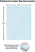 Light Blue Vinyl Folders, Heavy Duty Plastic Folders with Clear Front Pocket, Doctor Stuff, Letter Size L-Type Document Holder for Home, Office and Medical, Pack of 100 - Image 3