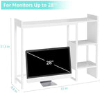 White 37" Desk Hutch for Table Top, Dorm Desk Bookshelf with Side Baffles, Desktop Organizer Shelf for Office & College, Monitor Riser Stand - Image 3