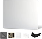 Glass Gaming Mouse Pad, Hard Mousepad for Gaming, 15.7” x 11.8” Ultra-Smooth Micro-Etched Surface Mousepad, Improved Precision & Speed, Anti-Slip Base, Silver by Unknown