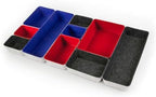 Three by Three Seattle Felt·Like·It! Felt Bins for Office, Crafts, Classroom, Living Room, Bedroom (Cream/Red/Navy, 10) by ThreebyThreeSeattle
