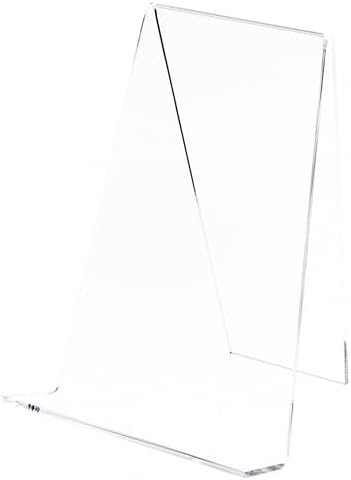 Plymor Clear Acrylic Book Easel with 1.875" Flat Ledge, 8.25" W x 7.75" D x 10.75" H (6 Pack) by Plymor