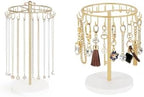 Dahey Keychain Holder Display Stand for Vendor, 22 Hooks Organizer for Desk and Rotating Necklace Holder, Metal Jewelry Display Stand with 22 Hooks by Dahey