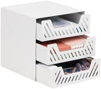 Mind Reader 3 Drawer Desk Organizer, Metal, White by MindReader