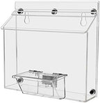 Marketing Holders 4 Pack Brochure Box with Lid Metal Mount Clear Acrylic Magnetic Outdoor Caddy Holds 9" x 6" Bifold Ads and 3.5" x 2" Business Cards with Take One Sticker Hangs On Smooth Surfaces by MarketingHolders