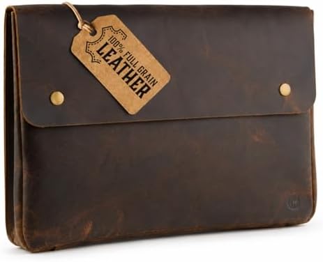 Moonster Leather Laptop Folder – Full-Grain Buffalo Leather Document Case by MoonsterHandmadeLeather