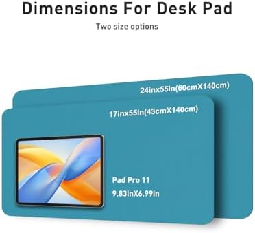 Aothia Faux Leather Desk Mat - Non-Slip PU Leather Desk Blotter, Waterproof Writing Surface, Large Desk Pad for Office & Home (Turquoise, 55" x 17") - Image 5