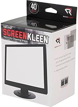 Read Right RR1305 Two Step Screen Kleen Wet and Dry Cleaning Wipes 5 x 5 40/Box - Image 3