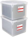 STAPLES Store & Slide Plastic File Box, Latching, Letter/Legal, 2/Pk by Staples