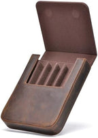 Lanxivi Genuine Leather Fountain Pen Case 6 Slot Crazy Leather Organizer, Portable Pen Bag Pouch Drawer Style - Image 6