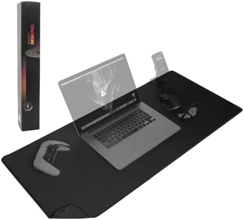 DELTAHUB Gaming Desk Pad Protector - Mouse Pad,Office Desk Mat, Non-Slip Neoprene Top, Desk Blotter,Laptop Desk Pad,Waterproof Desk Writing Pad (Large) by DELTAHUB