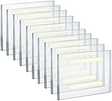 Azar Displays 122030 8.5-Inch W by 5.5-Inch H Wall Mount Acrylic Frame Pack of 10 - Clear Acrylic Wall Frame with Sticky Back - Floating Wall Sign Holder - Adhesive Office Sign-Frameless Picture Frame by AzarDisplays