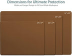 Vine Creations Leather Desk Pad - Large 36" x 20", Desk Protector with PU Leather, Mouse Pad, Blotter for Office (Brown) - Image 2