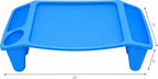 Basicwise 2-Pack Blue Activity Desk Tables with Cup Holders & Storage - Image 3