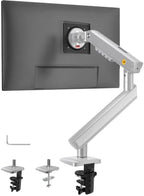 NB SmooVex™ Single Computer Monitor Mount, Monitor Stand fits up to 32 Inch, Mechanical Spring Monitor Arm, VESA 75/100 mm, Model-A5 (Silver) by NBERGONOMIC