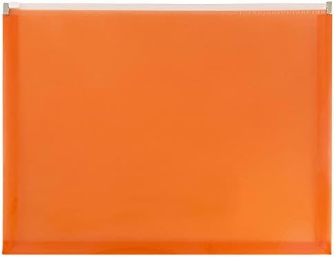 JAM PAPER Plastic Envelopes with Zip Closure - Letter Booklet - 9 3/4 x 13 - Orange - 12/Pack by JAMPaper