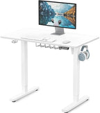 SHW 40 x 22 Inches Electric Height Adjustable Sit to Stand Desk, White by SHW